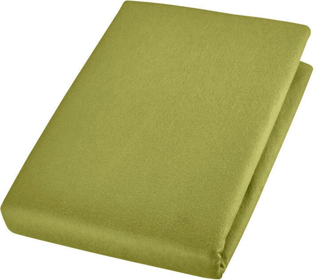 Cotonea Bio Spannbettlaken Edel-Biber Farbe Olivgrün -I210 Größe 140x200 cm