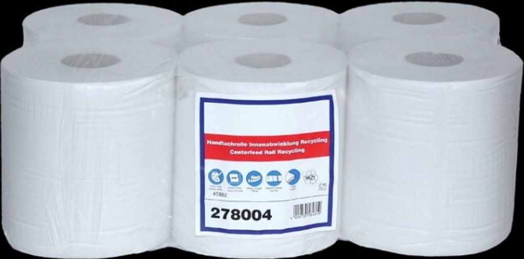 Handtuchpapierrollen weiß Midi, 1-lag., 6 Rollen