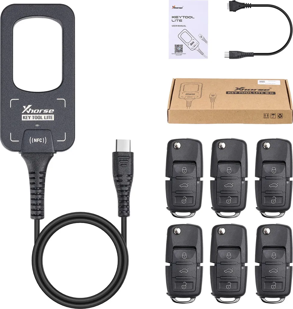 Pack Xhorse Key Tool Lite Android + 6 Télécommandes pour Programmation Auto