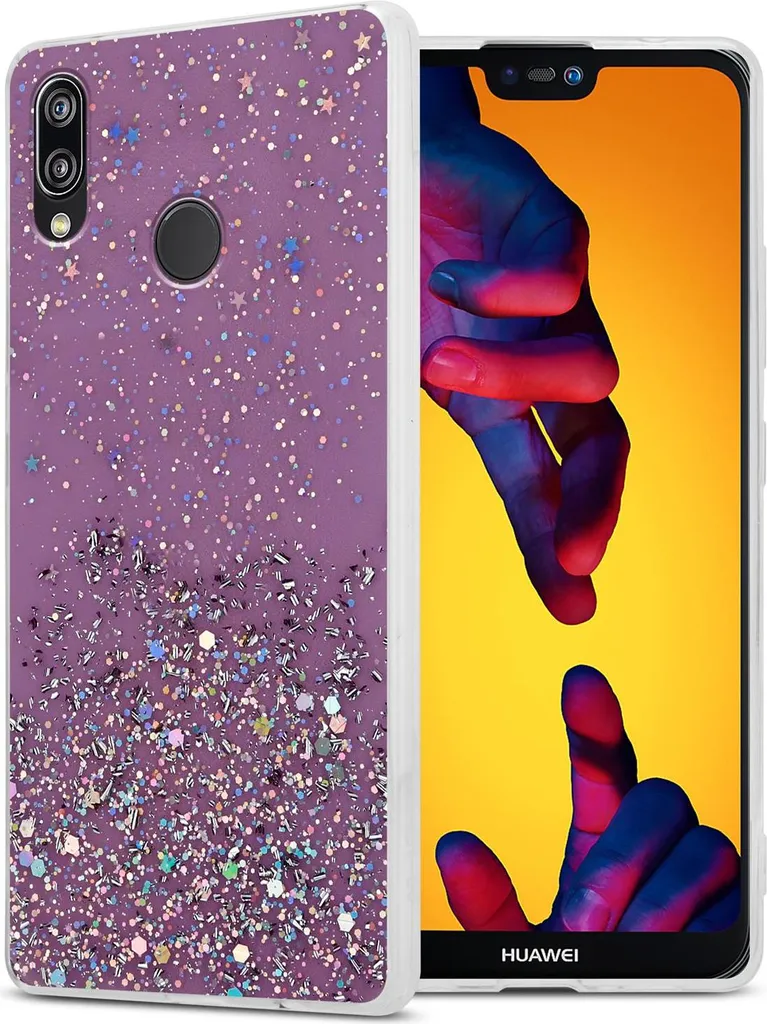 Cadorabo Custodia Glitter Viola Per Huawei Nova 5i / P20 Lite 2019 – Cover In TPU Ultra Sottile - 4