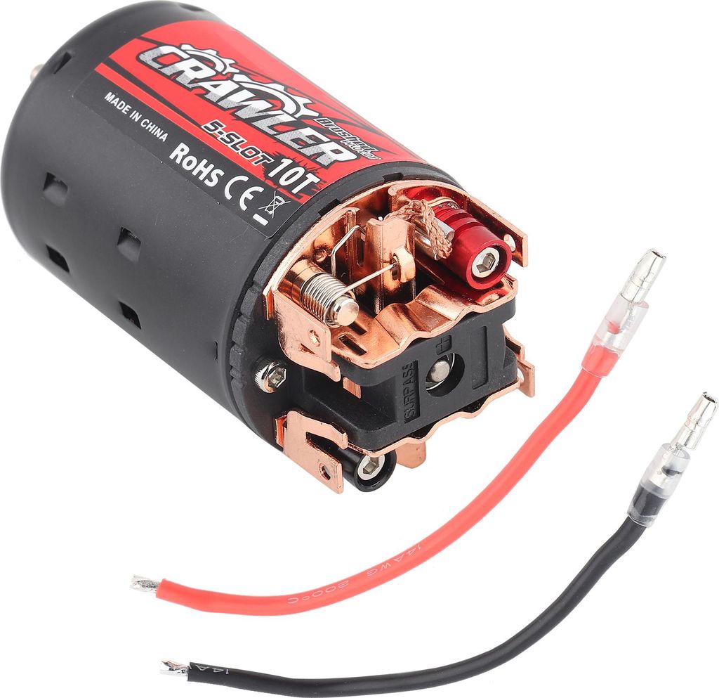 Schwarz Rot MetalPlastic 550 Bürstenmotor 5-Slot RC Autozubehör für 1/10 Crawler Car(10T)