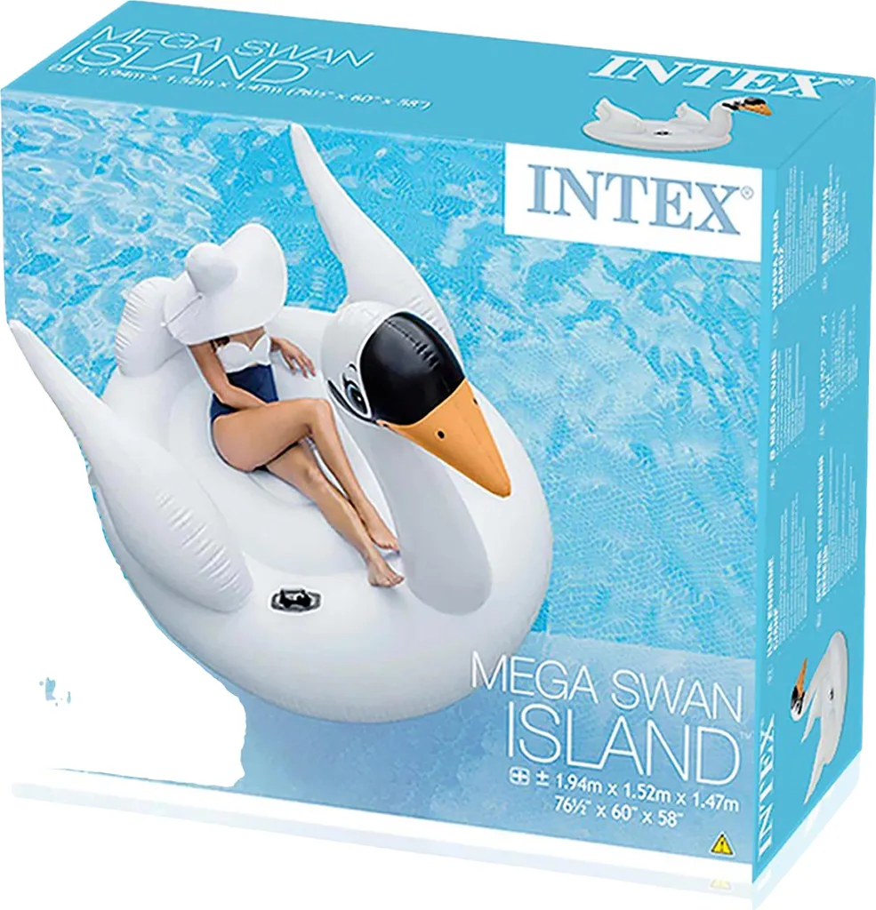 Flotteur gonflable cygne blanc et noir design durable série XL 150cm