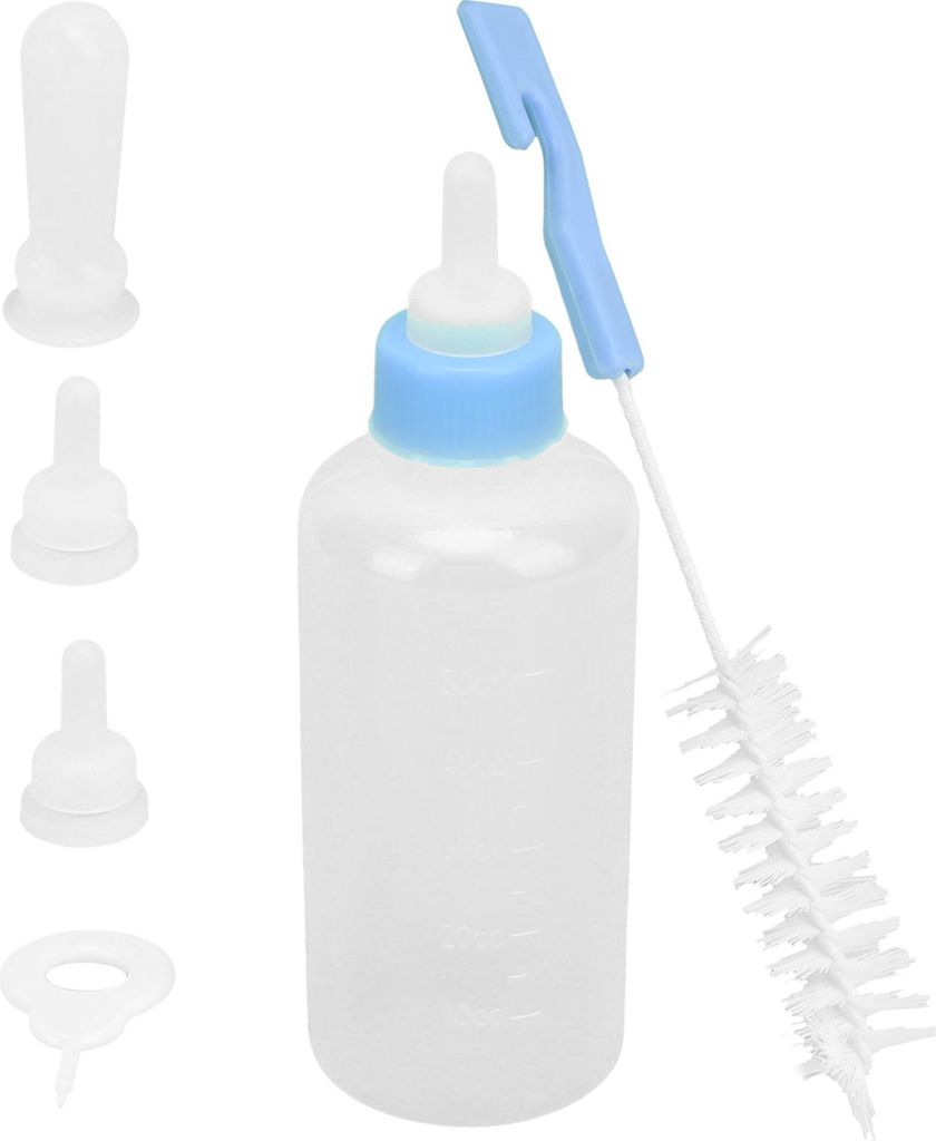 Haustier-Futterflasche, austauschbarer Silikon-Nippel für Neugeborene, Kätzchen, Welpen, Kaninchen, Kleintiere
