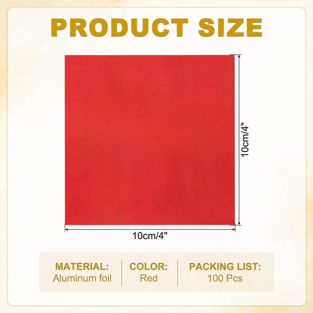 100 Stš¹ck Folie Papier Wrapper, 10x10 cm Aluminiumfolie Bonbonpapier, Feinraster Schokolade Verpackungen fš¹r Bonbonpapier Ostern, Sš¹?igkei...