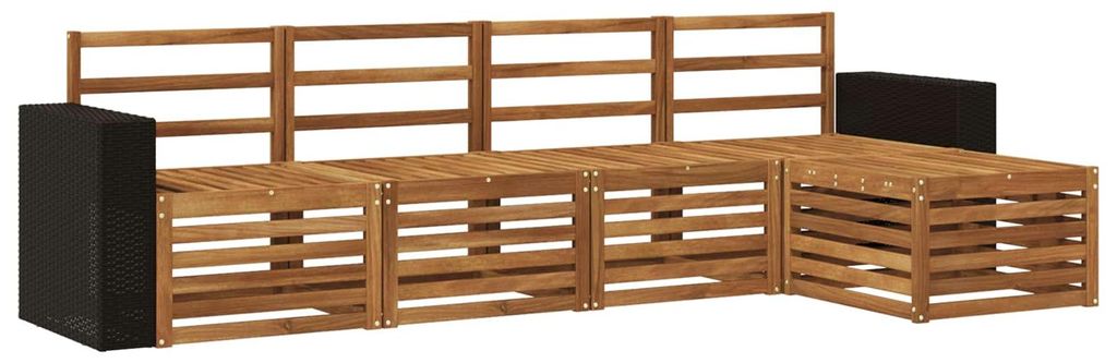 Outdoor-Sofagarnitur 5 pcs Natur