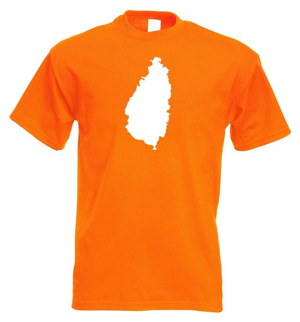 Kiwistar - T-Shirt - orange - St. Lucia Umriss Kontur Herren Funshirt Bedruckt Design Sprüche Spruch Motive - mit Motiv Bedruckt - Funshirt Design...