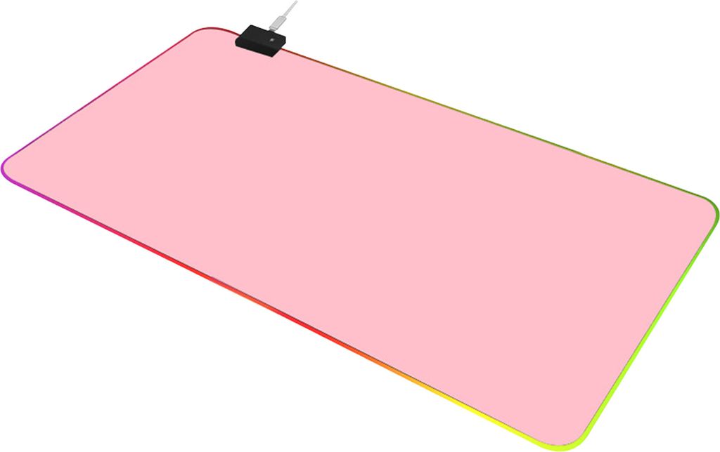 Bunte leuchtende RGB-Licht-Effekt großer Anti-Rutsch-Computer-Tastatur-LED-Maus-Pad-Matte für PC-Rosa b