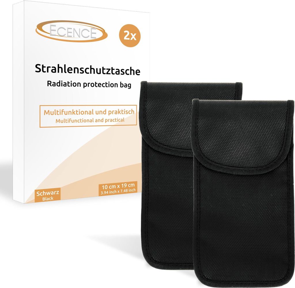 ECENCE 2x Strahlenschutz Tasche Handy RFID Smartphone Produktbild 