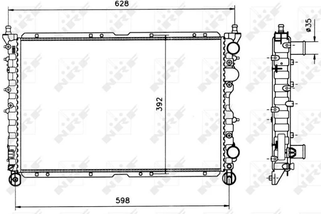 Radiateur NRF 58085 en aluminium renforcé pour refroidissement moteur