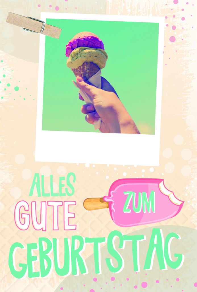 Geburtstag Klammerkarte - Glückwunschkarte im Format 11,5 x 17 cm