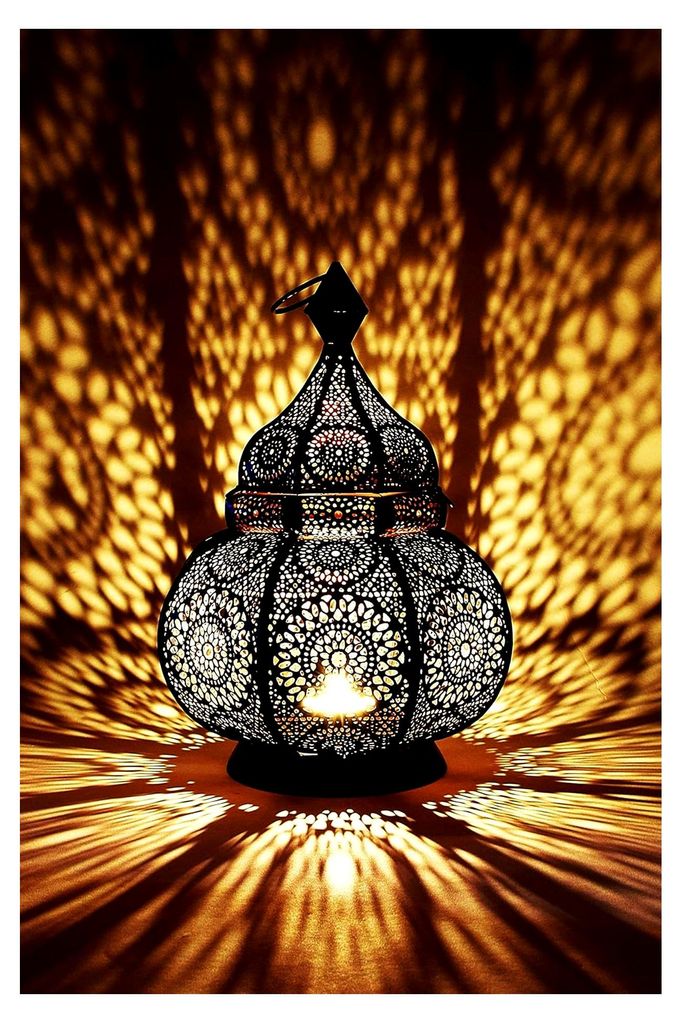 Orientalische Laterne Metall Ziva Schwarz 30cm