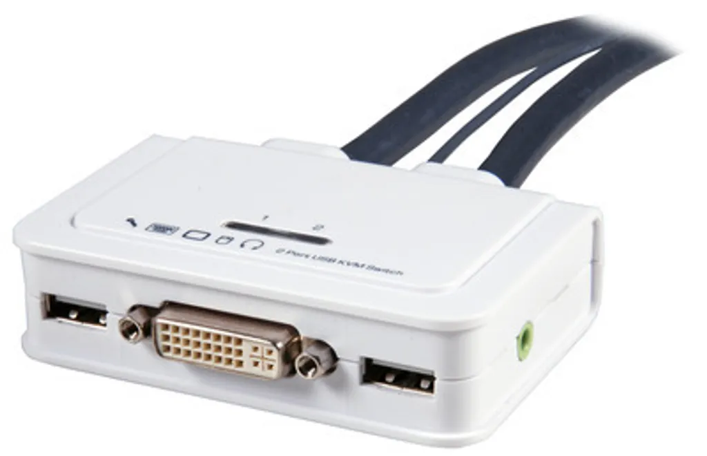 Switch KVM DVI USB Audio EFB EB978 - 2 Ports avec câbles 0,9m inclus