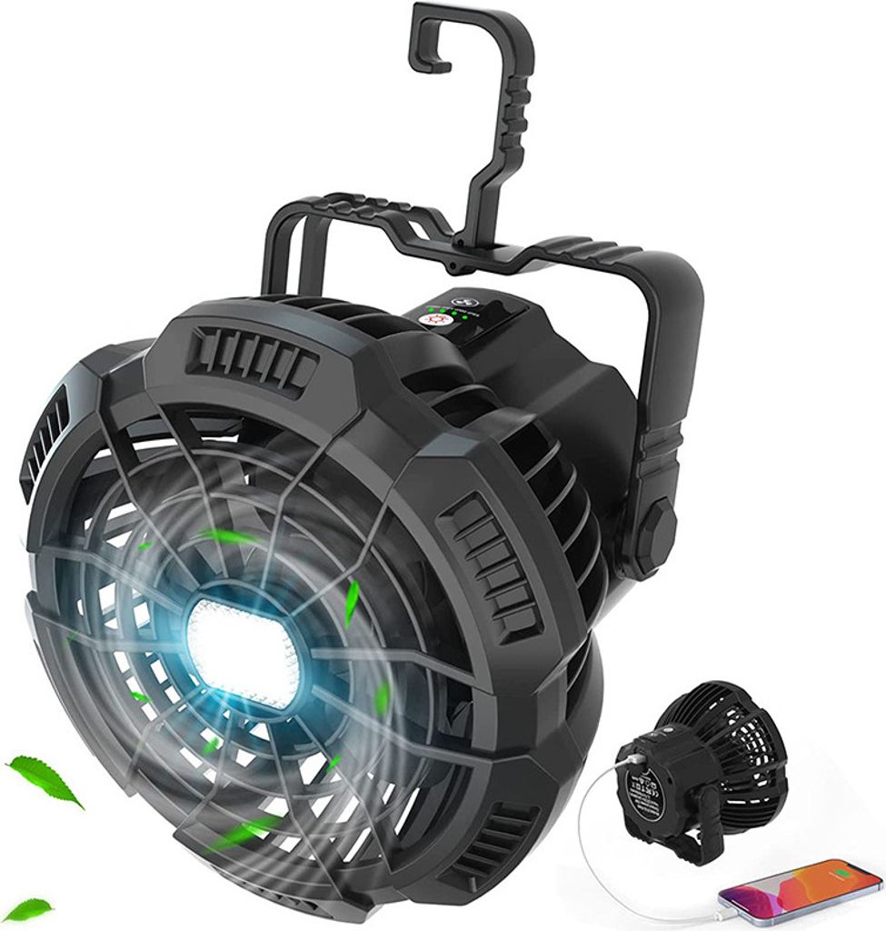 Outdoor Camping Fan Light USB Wiederaufladbarer Ventilator Büro Student Bequeme Fernbedienung Zelt Fan Light