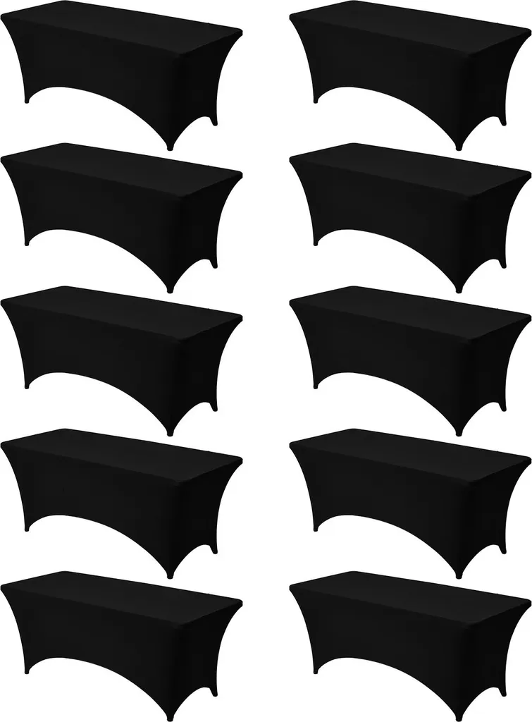 Set 10 Tovaglie Elasticizzate VEVOR Nere per Matrimoni e Feste - 1
