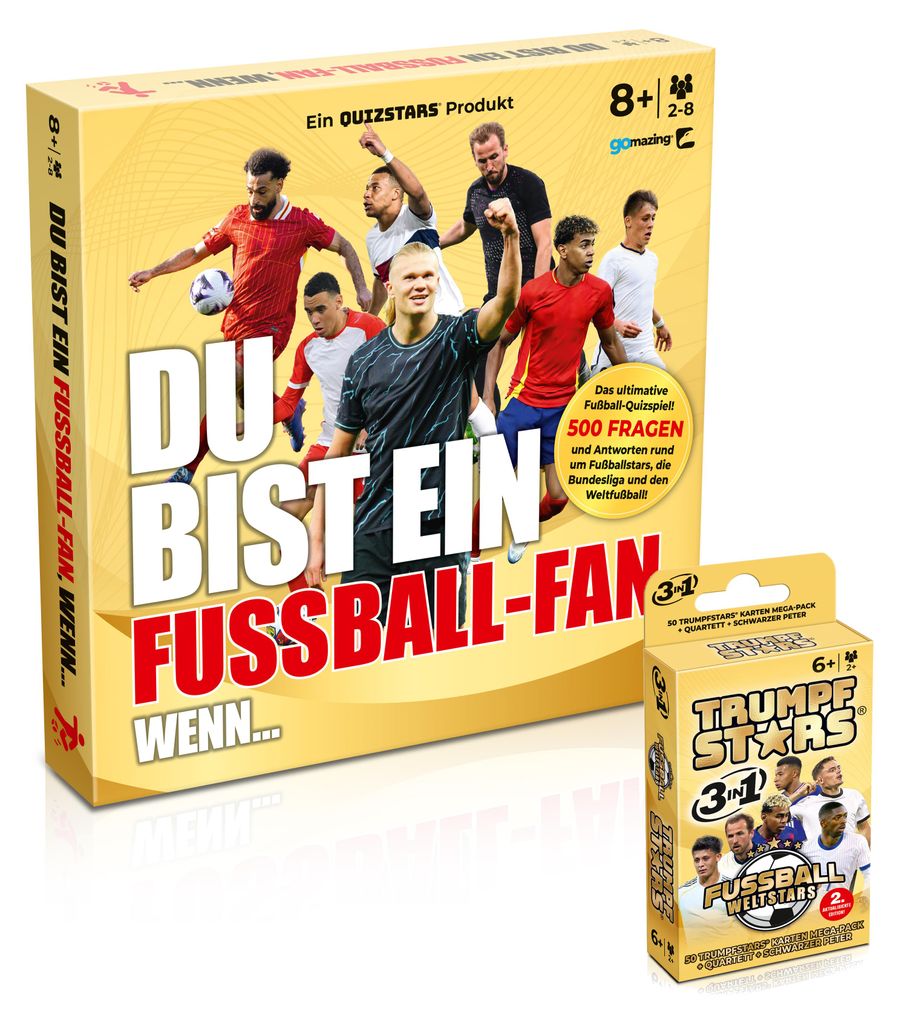 Gomazing Fußball Spiele Set Quizspiel und Trumpfstars Kartenspiel