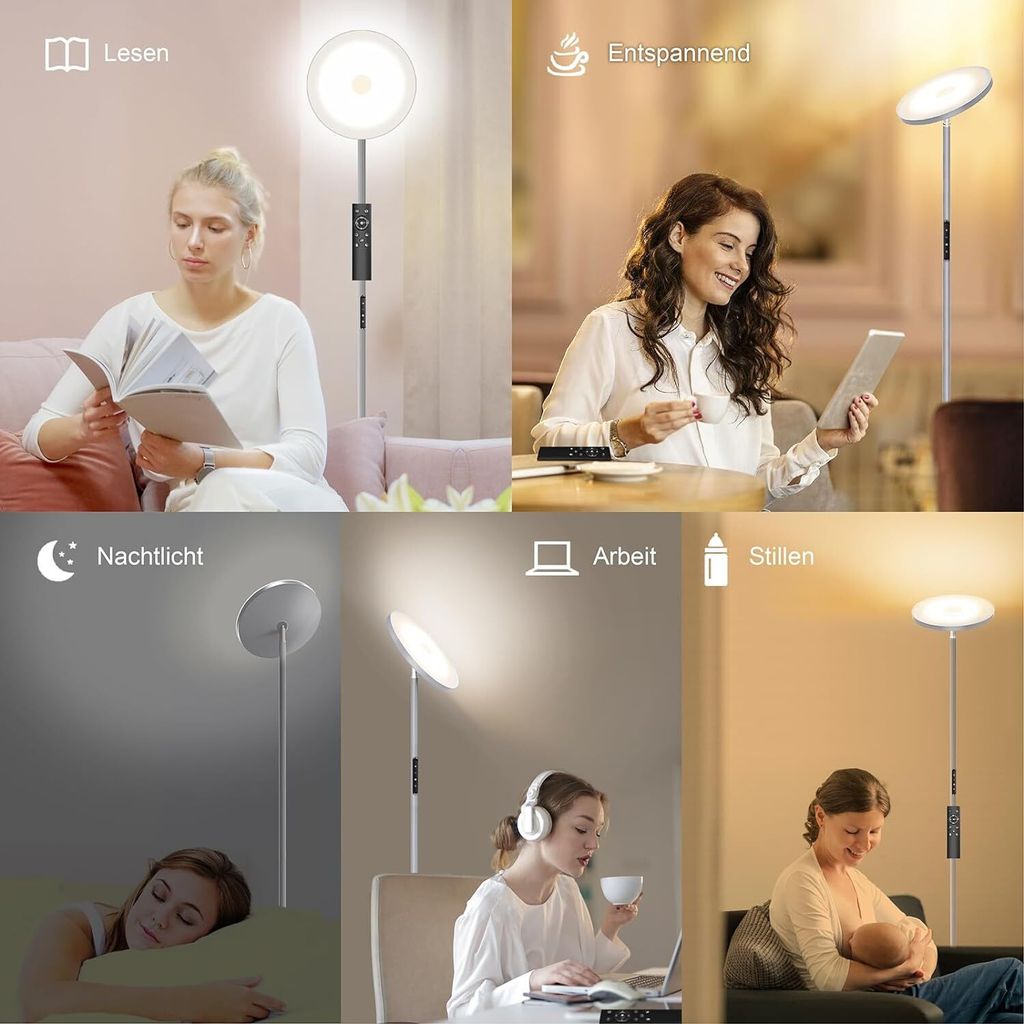ANTENLICHT 30W Deckenfluter LED Dimmbar Grau 3330lm Moderne Produktbild 7