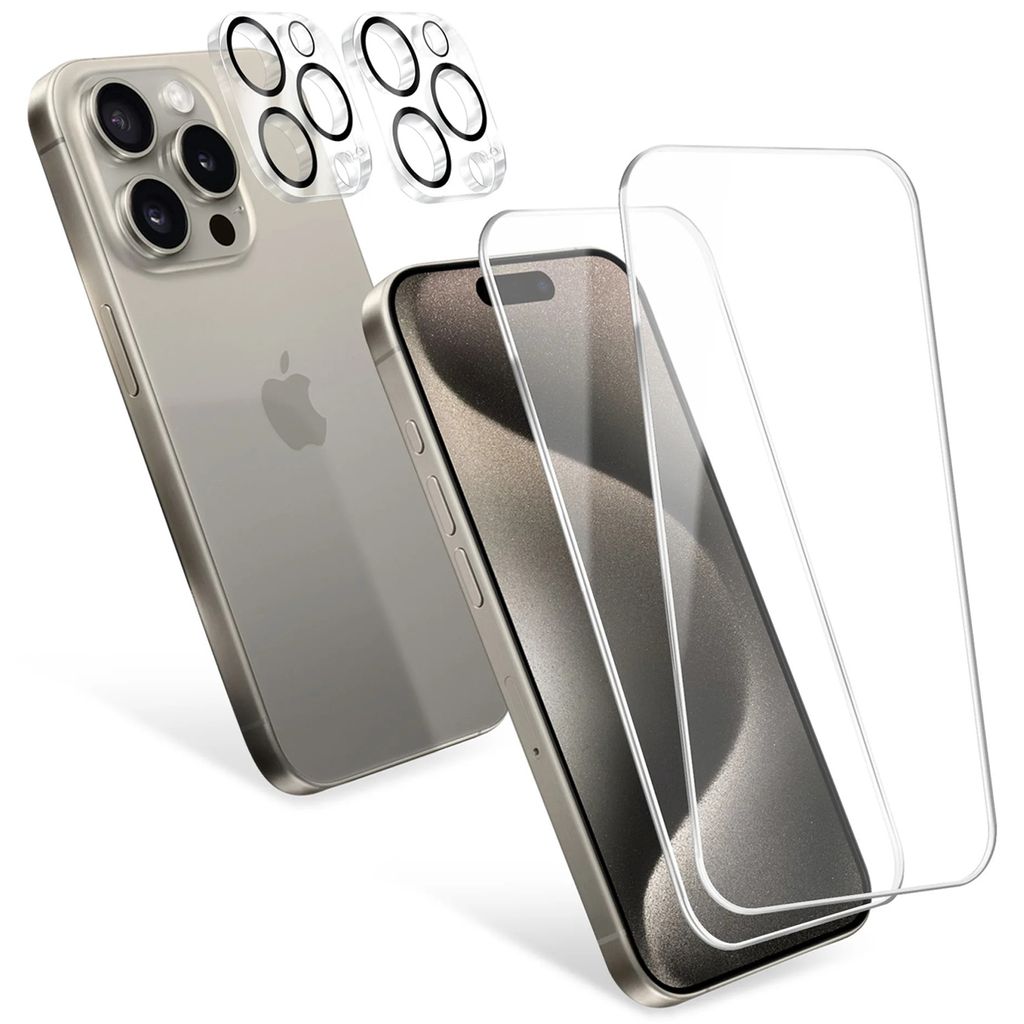 2X Schutzglas (Display + Kamera) für iPhone 15 Pro Max Produktbild 