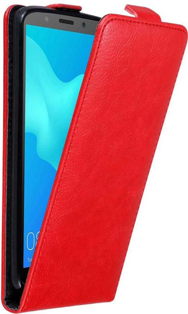 Cadorabo Hülle für Honor 7S / Huawei Y5 2018 Schutz Hülle in Rot Flip Etui Handyhülle Case Cover