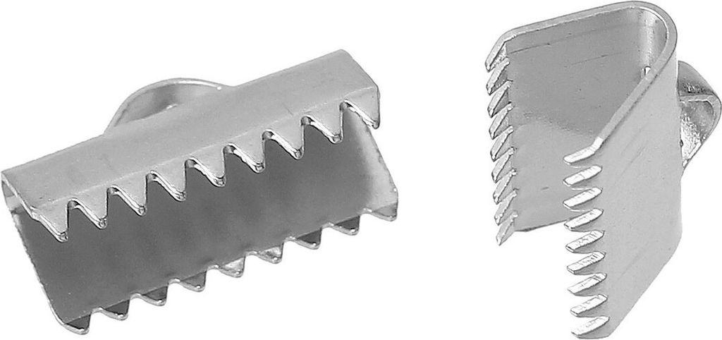 4 Edelstahl Bandklemmen 13x8mm Klemmbleche Endkappe Endstück