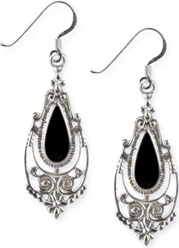 Onyx Ohrringe Silber 925: Gothic Ohrhänger