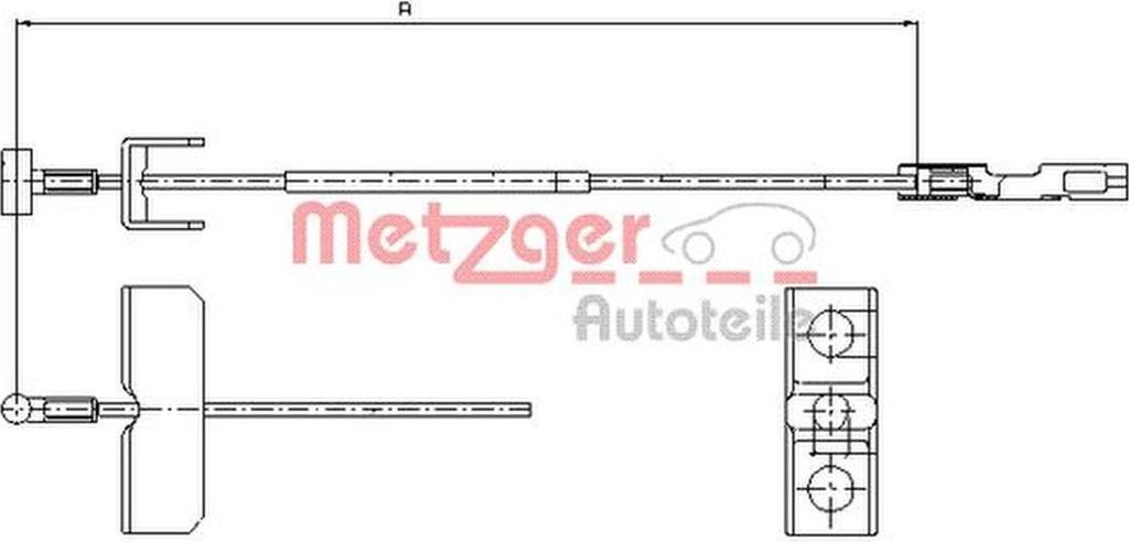 METZGER Handbremsseil Seilzug Feststellbremse für OPEL Produktbild 