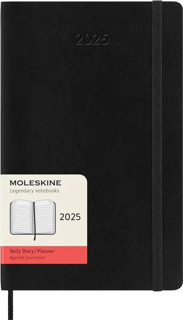 Planificateur 2025 Moleskine PF4447 - Noir à Couverture Souple Fine
