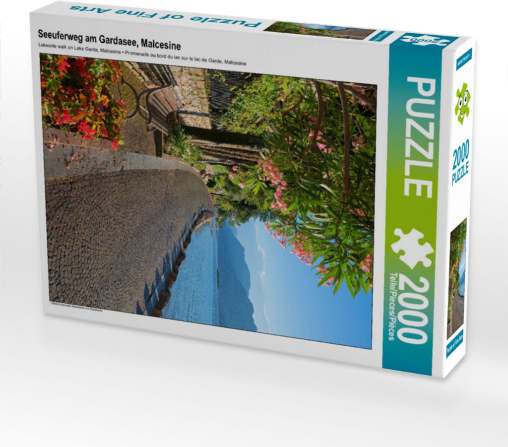 CALVENDO Puzzle Seeuferweg am Gardasee, Malcesine 2000 Teile Puzzle hoch | 2000 Teile Lege-Größe 90x67cm Foto-Puzzle für glückliche Stunden