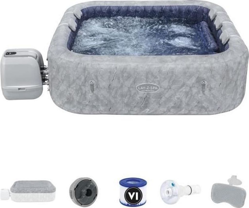 BESTWAY Lay-Z-Spa San Francisco HydroJet Pro, 5-7 Personen, 230x230x71cm, 180 Luftdüsen, 10 Wasserdüsen