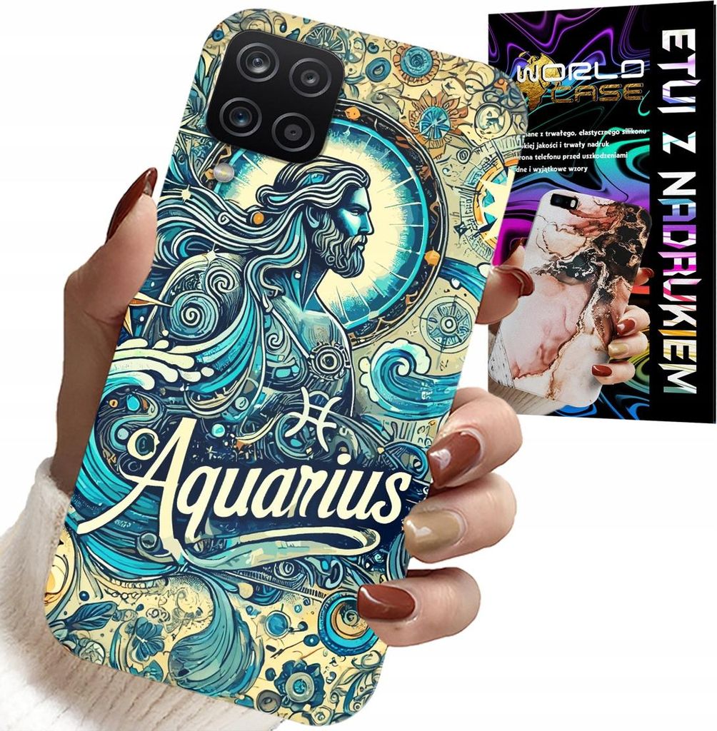 Etui Für Samsung Galaxy A22 5G - Sternzeichen, Wassermann, Astronomie Rückseite