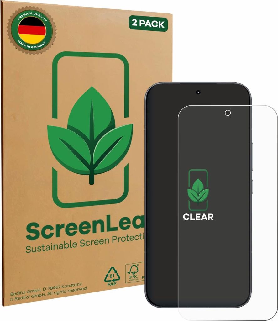 2x ScreenLeaf Schutzfolie für Xiaomi Redmi K90 Pro Max nachhaltiger Displayschutz Display Schutz Folie Klar Transparent