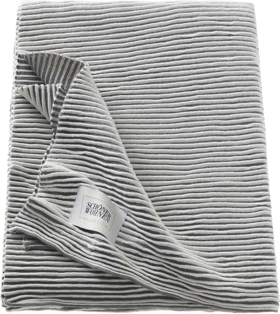Copriletto SCHÖNER WOHNEN LIV Grigio 130x170cm in Cotone per Divano