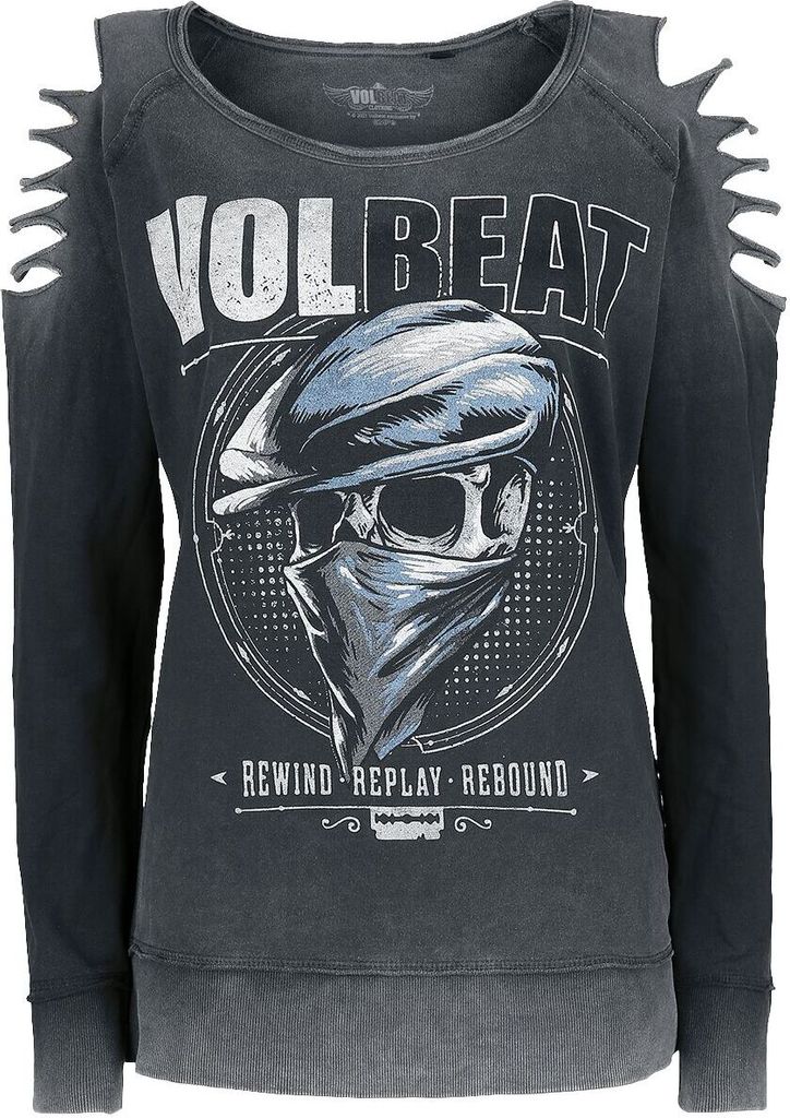 Volbeat Sweatshirt Damen Bandana Skull grau L