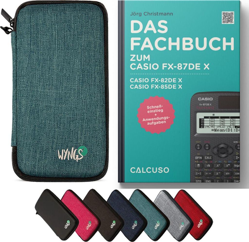 CALCUSO Zubehör Standardpaket Türkis kompatibel für Taschenrechner Casio FX-85DE X