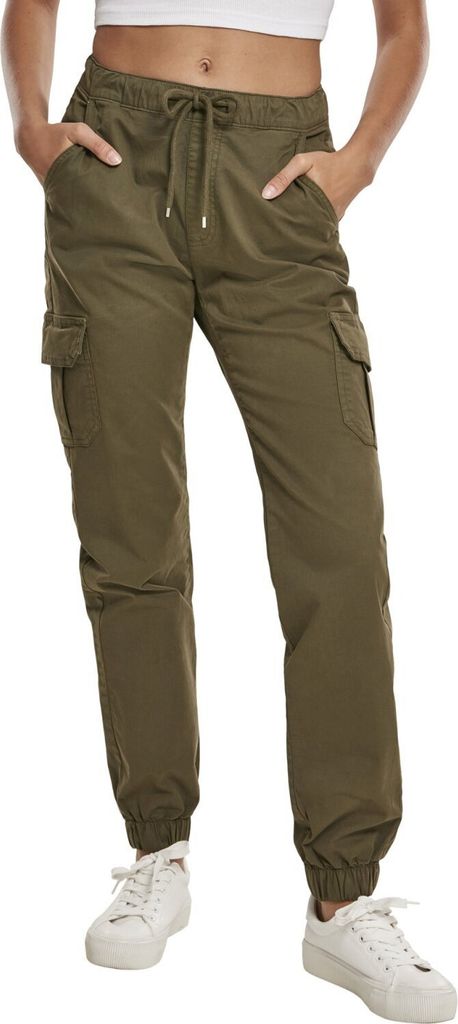 Urban Classics Ladies - High Waist Cargo Pants oliv - XS