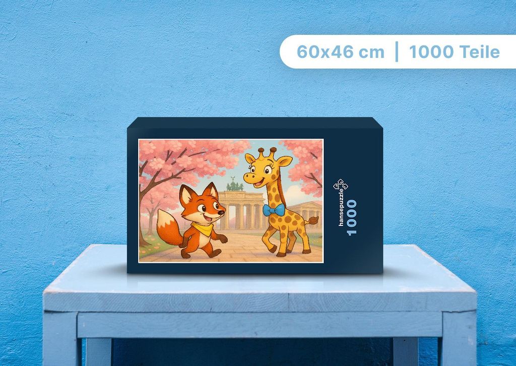 hansepuzzle 110776 - Finn und Nala Puzzle, 1000 Teile, Kinder, 60,0 x 46,0cm mit hochwertiger Aufbewahrung, Kartonbox & Beutel