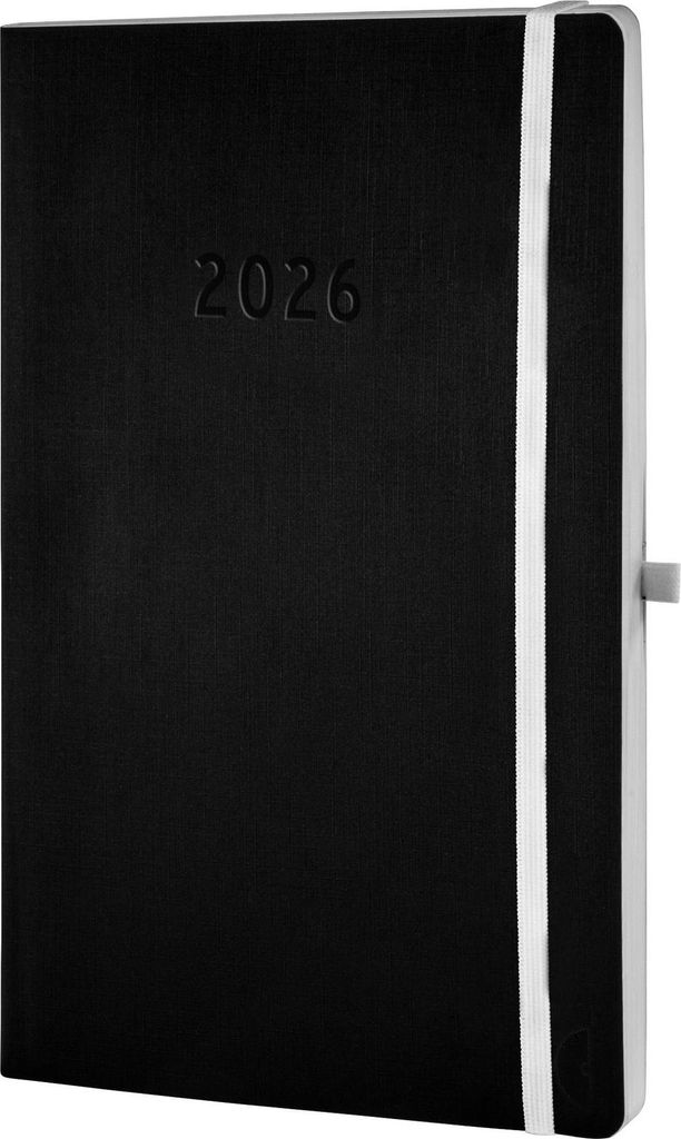 CHRONOPLAN Buchkalender "Black & White" 2026 A5 schwarz