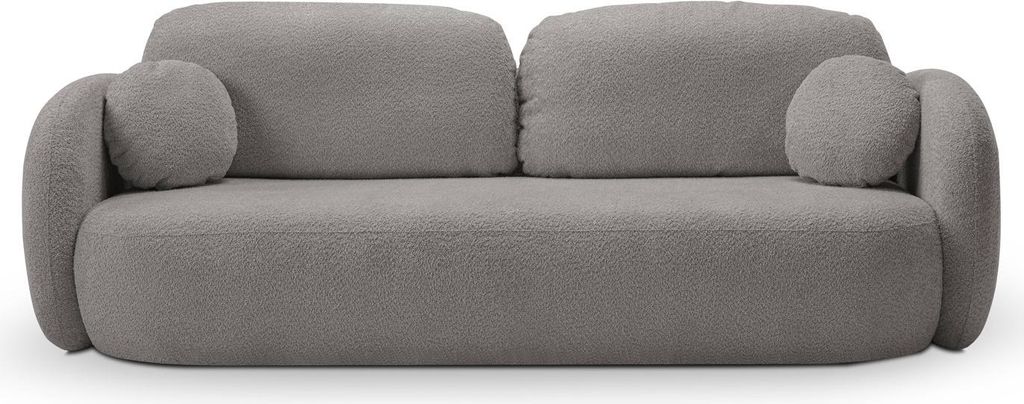 COBOURG Klappsofa, 2-Sitzer mit Stauraum – Stahlgrau
