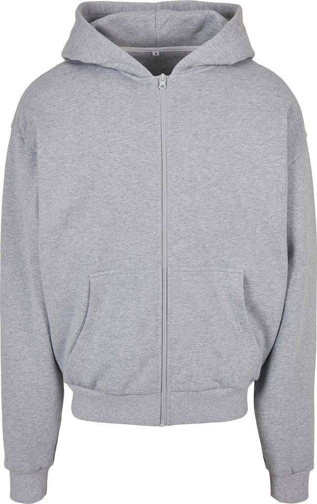 Build Your Brand - Hoodie mit durchgehendem Reißverschluss Ultra-Schwer für Herren RW8517 (XS) (Grau meliert)
