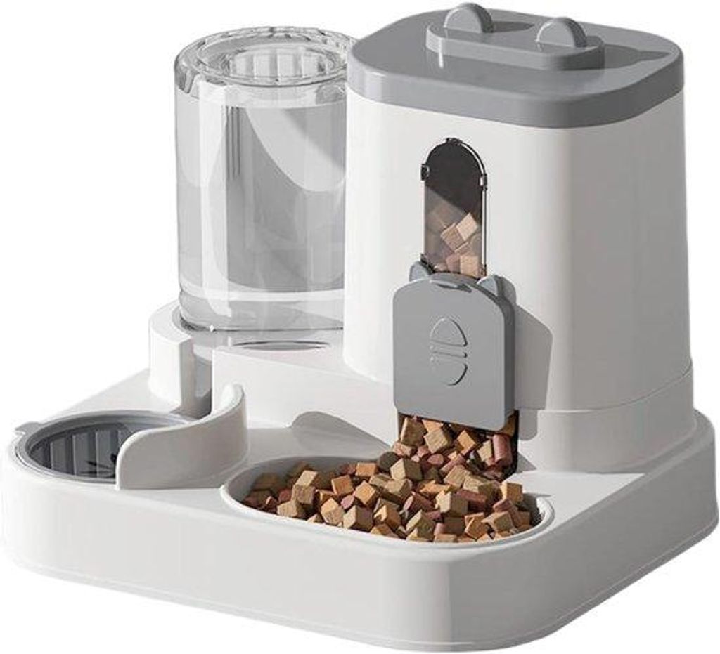 Automatische 2-in-1 Voerautomaat für Hunde und Katzen mit Wasserbehälter und Futterbox, großes Fassungsvermögen, Futter- und Wasserautomat für...