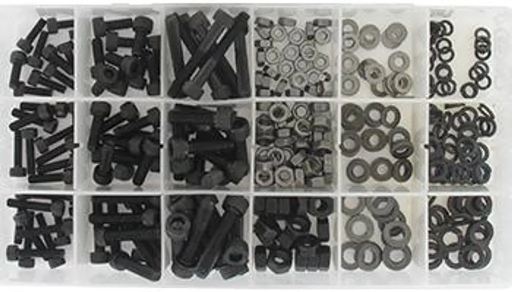 Kit de 360 vis à tête creuse hexagonale métriques avec écrous et rondelles