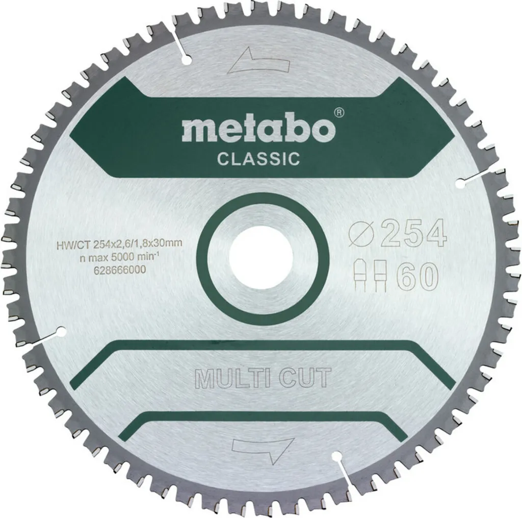 Lama Metabo MultiCut Classic 254x30 Z60: Ottimizza il tuo Lavoro