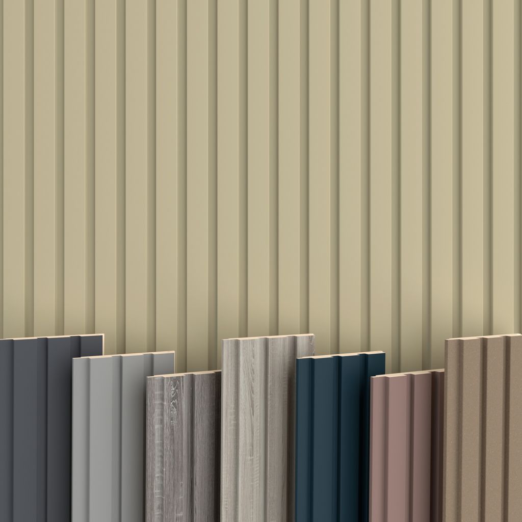 BEATS Lamellen 2,75m HEXIM - MDF Holz Lamellenwand Wandpaneele Lamellenverkleidung Wandverkleidung Lamellenpaneele Holzpaneele Natur (12 Paneele & ...