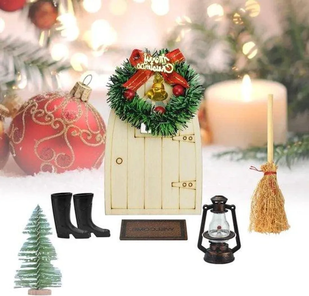 Décorations miniatures de Noël : Maison de poupée pour sapin festif