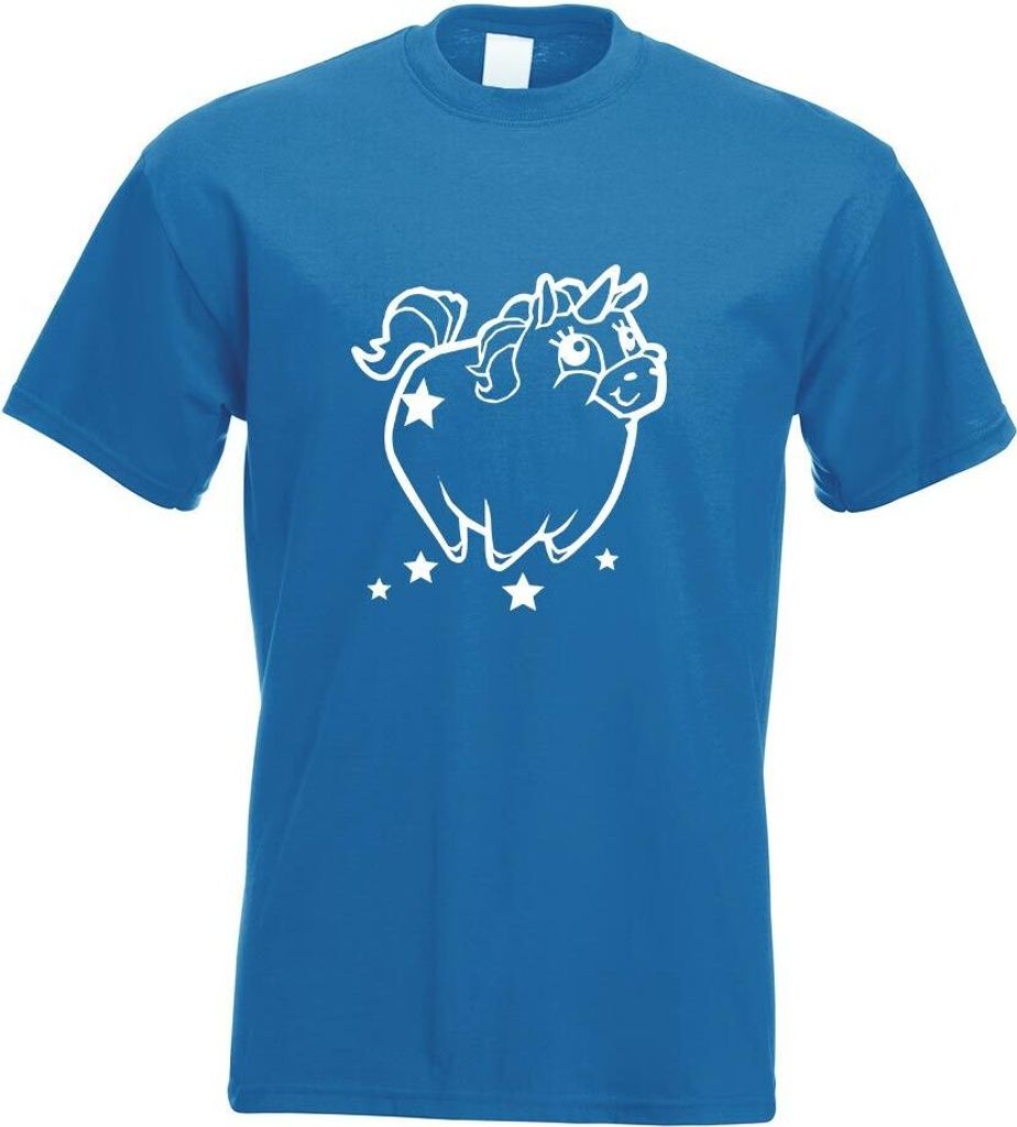 Kiwistar - T-Shirt - royal - Pummeliges Einhorn Herren Funshirt Bedruckt Design Sprüche Spruch Motive - mit Motiv Bedruckt - Funshirt Design - Spo...