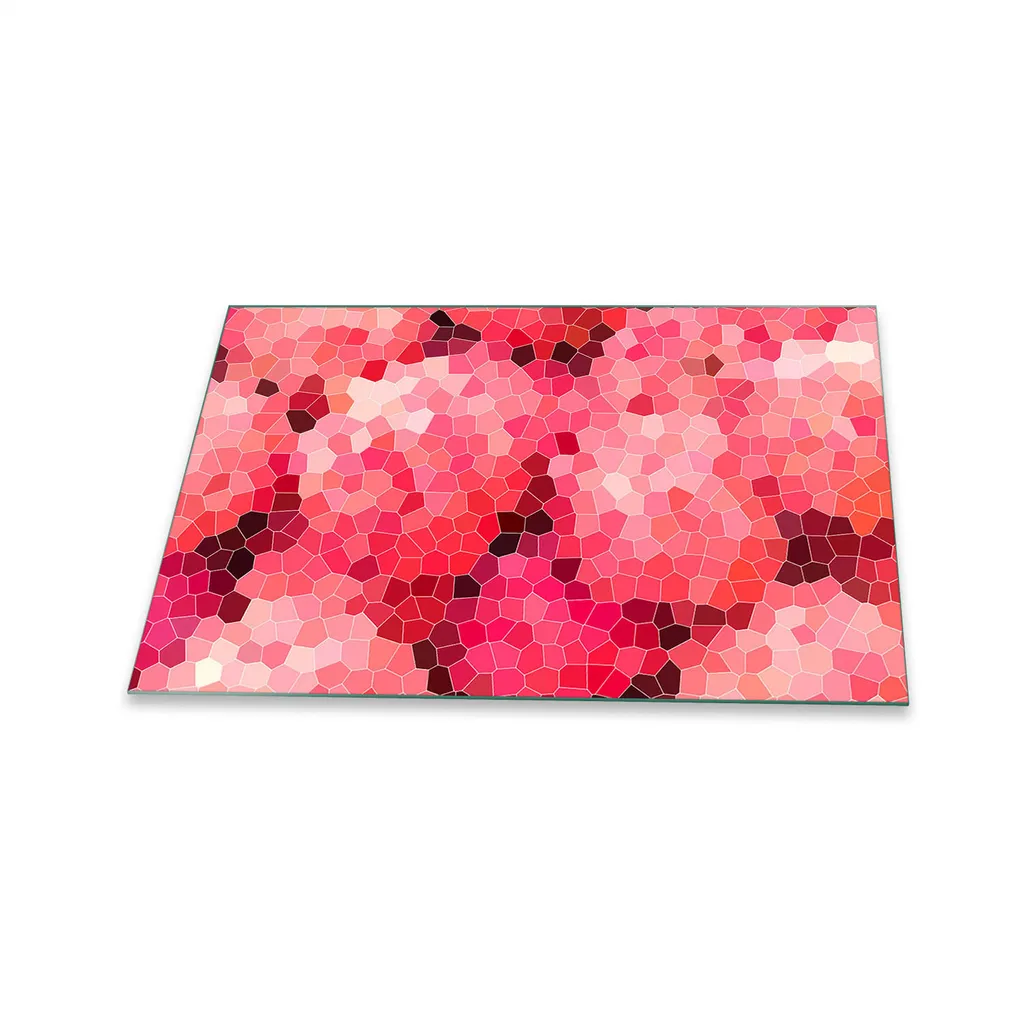 Offerta Copri Piano Cottura Vetro 80x52 Rosa Astratto - Prezzo Speciale