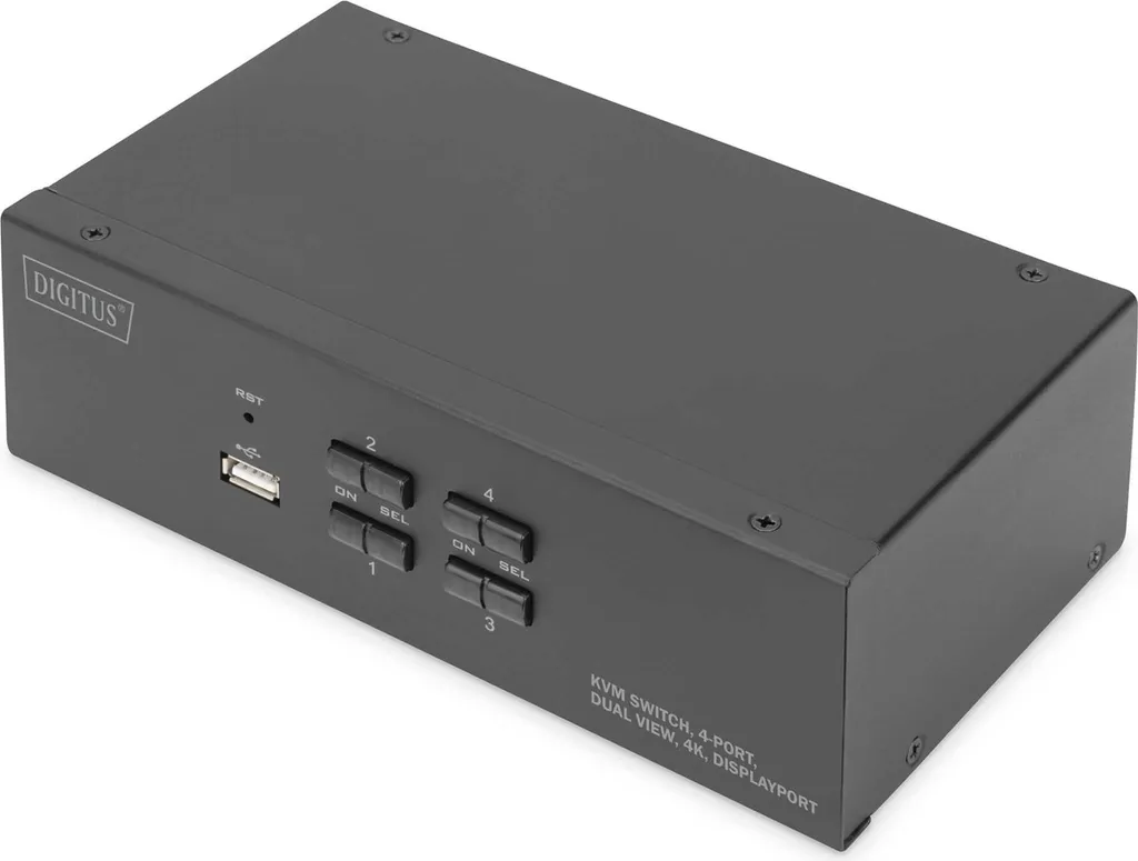 DIGITUS KVM-Switch 4 Ports Double Affichage 4K DisplayPort DS-12890