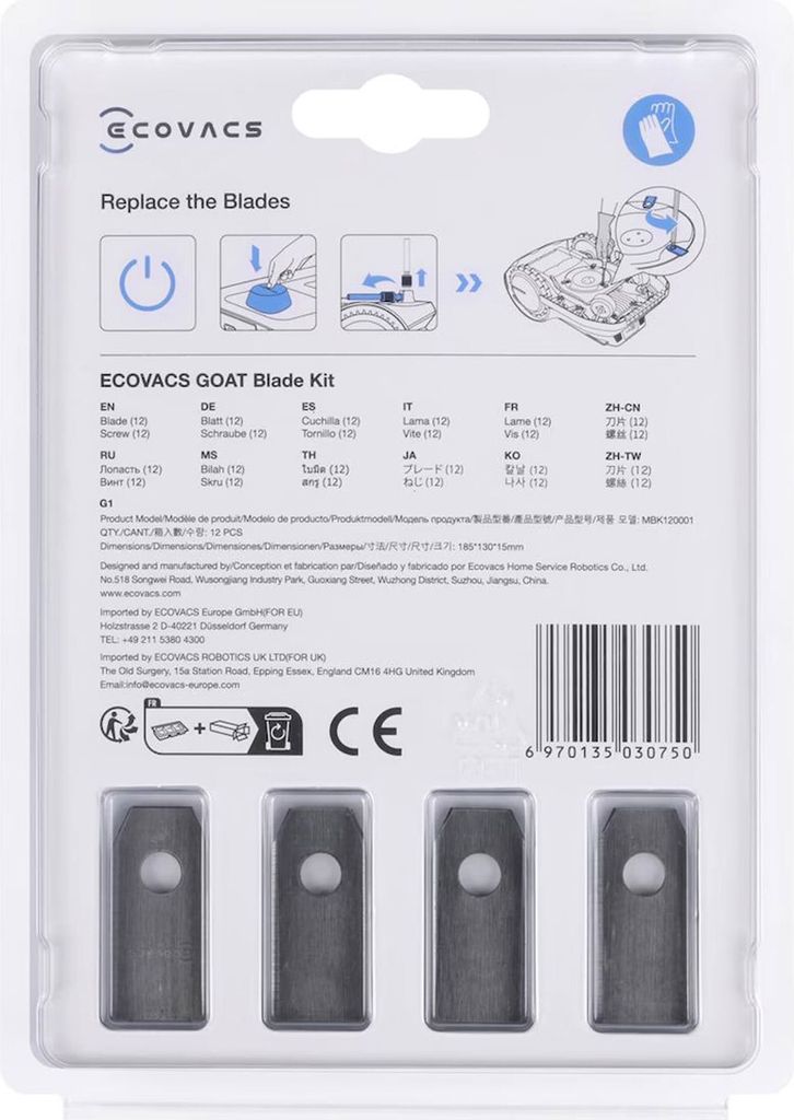 Ecovacs Goat Blade Kit, Farbe:Grau Produktbild 