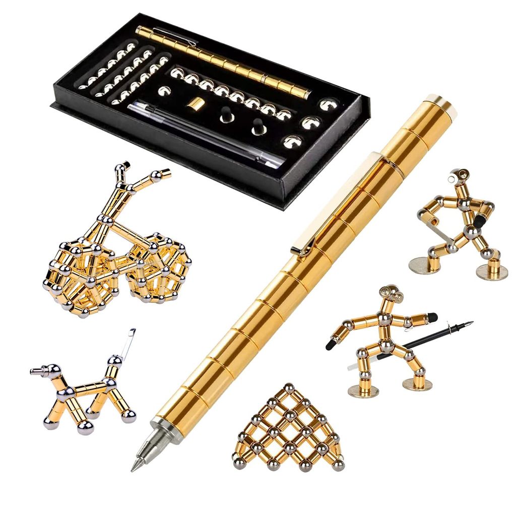 Gold Ideal für Männer Fidget Pen Teenager, Magnetischer Kugelschreiber Frauen Lustig Multifunktions Magnetstift 