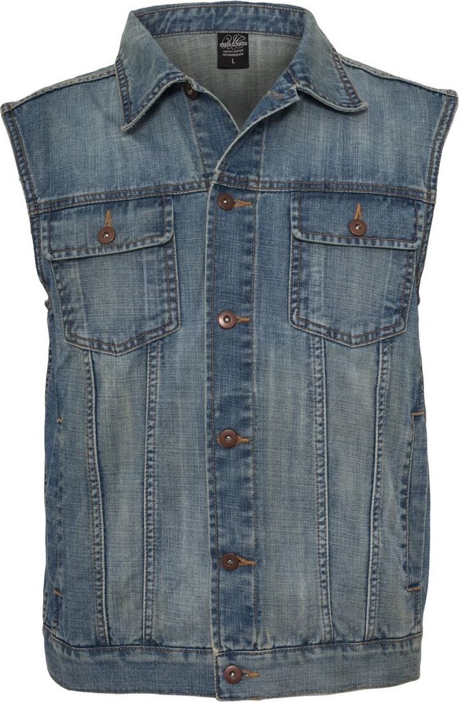 Urban Classics Denim Vest, Größe: L; Farbe: Lightblue