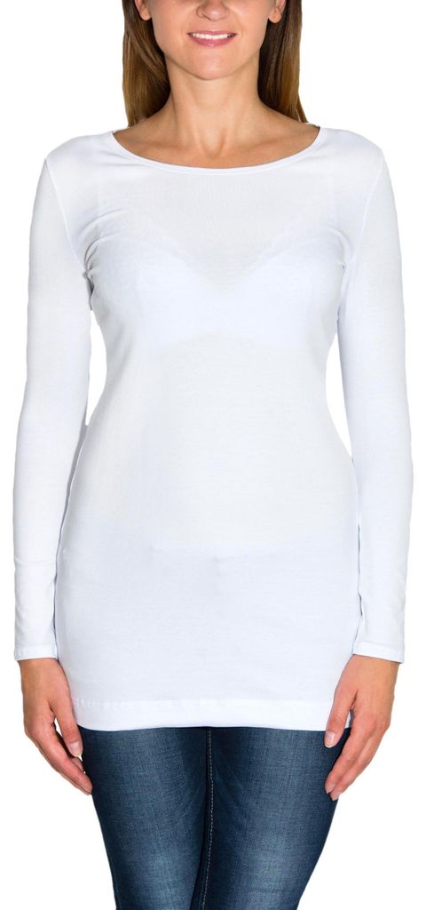 Alkato Damen Langarm Longshirt  Langarmshirt Tunika Basic Produktbild 